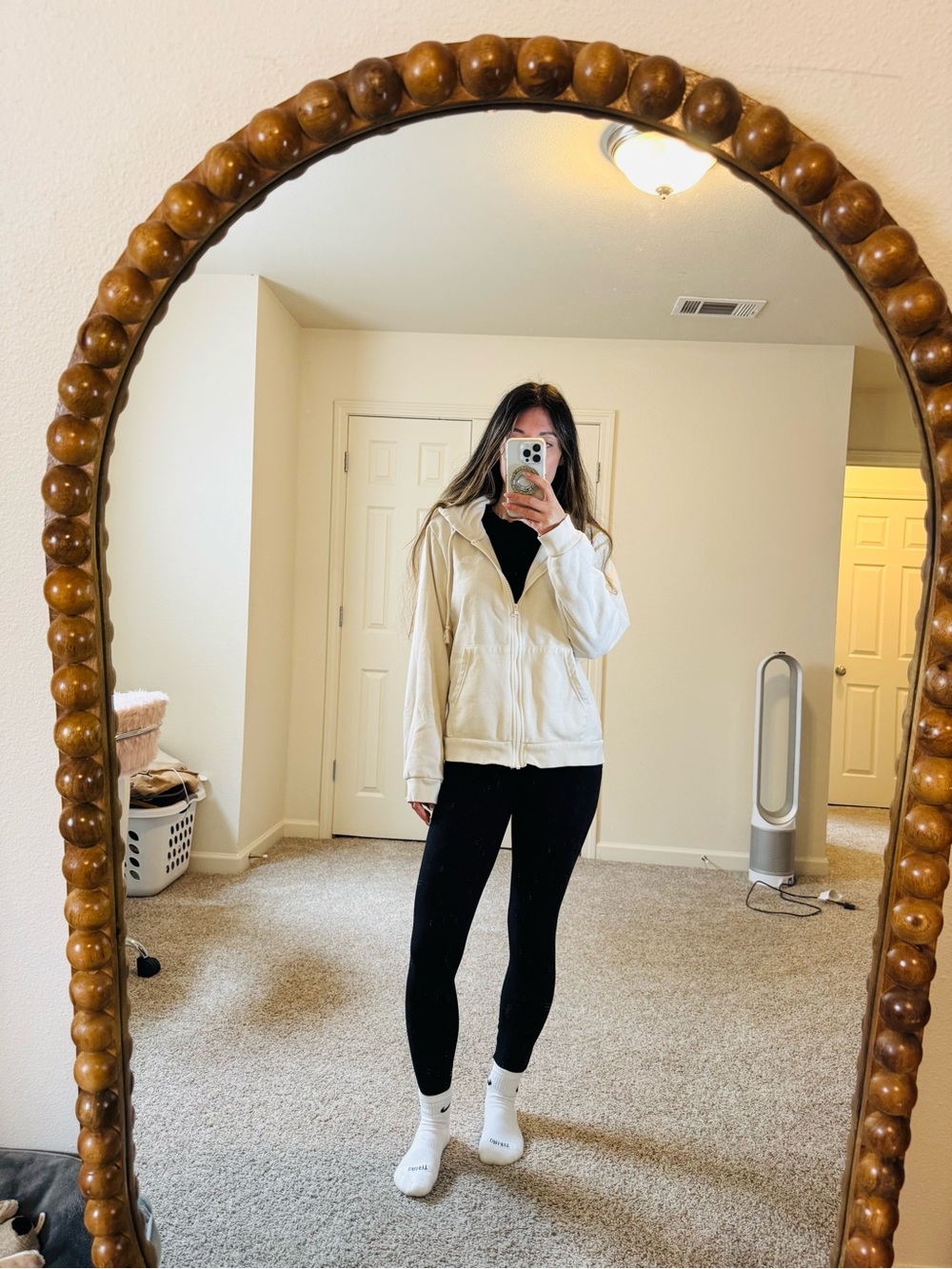 The North Face Evolution Full Zip Hoodie Cream White Size S Oversized